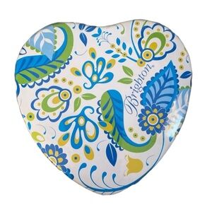 Brighton Heart Blue Green Paisley Shaped Metal Tin